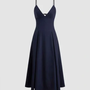Midnight Long Dress Satin Navy